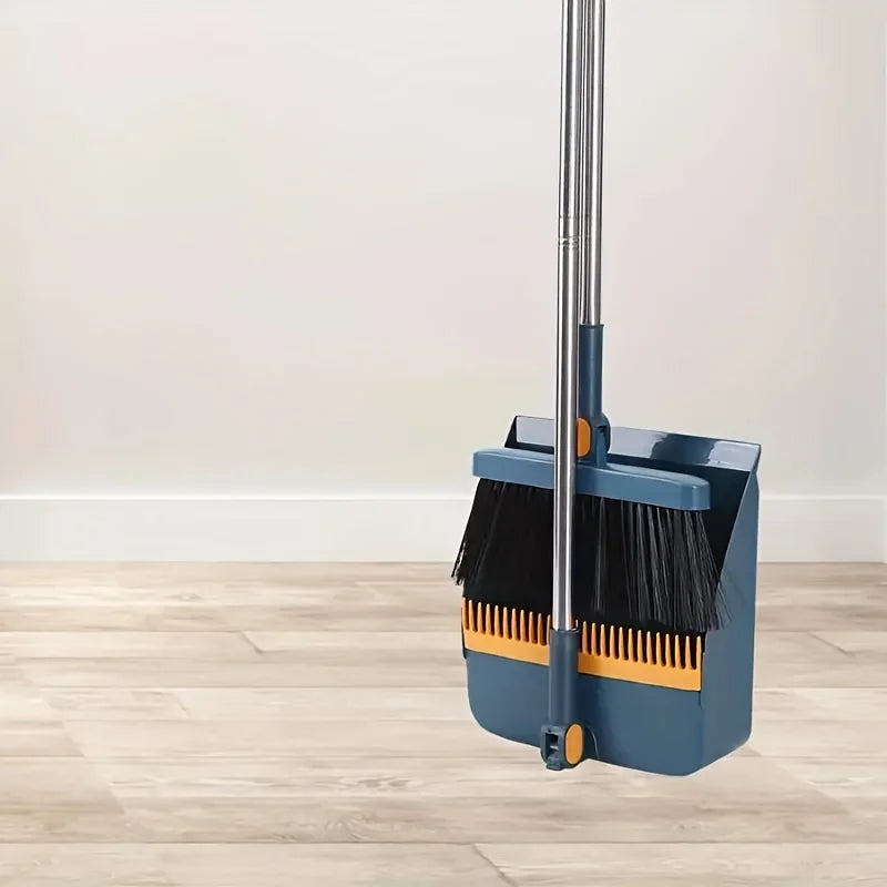 Household Broom And Dustpan Set Durable Sweeping Broom And Dustpan With Long Handle
