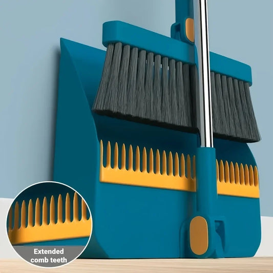 Household Broom And Dustpan Set Durable Sweeping Broom And Dustpan With Long Handle