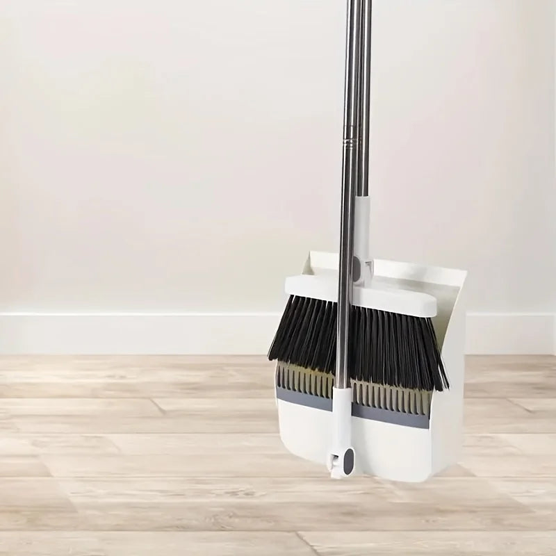 Household Broom And Dustpan Set Durable Sweeping Broom And Dustpan With Long Handle