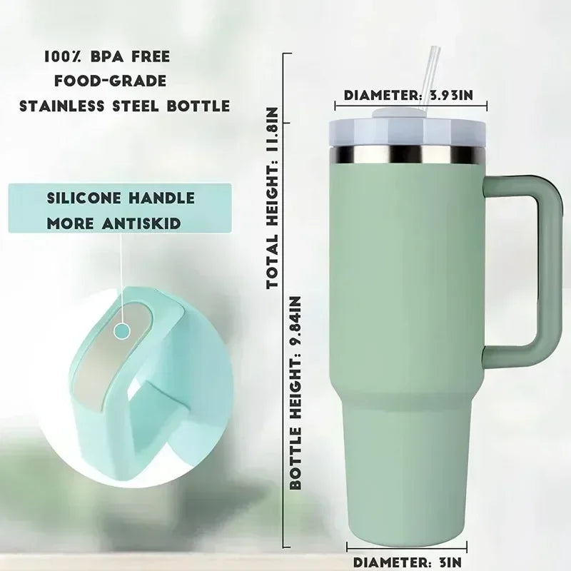 40oz Insulated Steel Travel Mug with Straw
