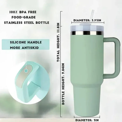 40oz Insulated Steel Travel Mug with Straw