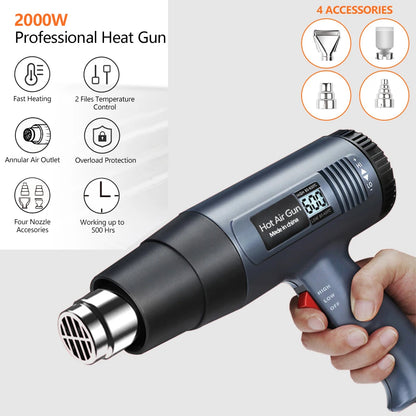 2000W Digital Heat Gun – Industrial Hot Air Blower