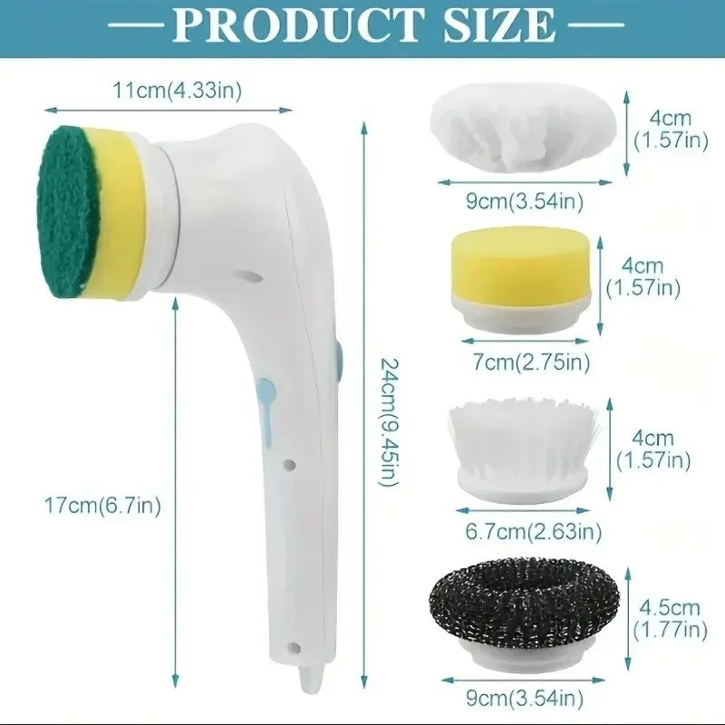 5-in-1 Power Cleaning Brush – Bathroom & Kitchen Tools