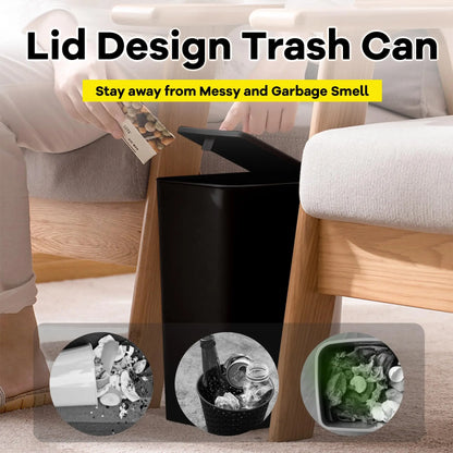 10L Toilet & Bedroom Trash Can – Plastic Lid