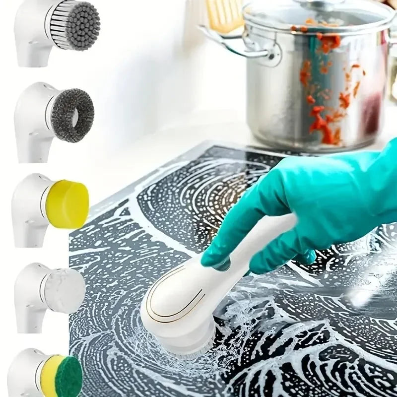5-in-1 Power Cleaning Brush – Bathroom & Kitchen Tools
