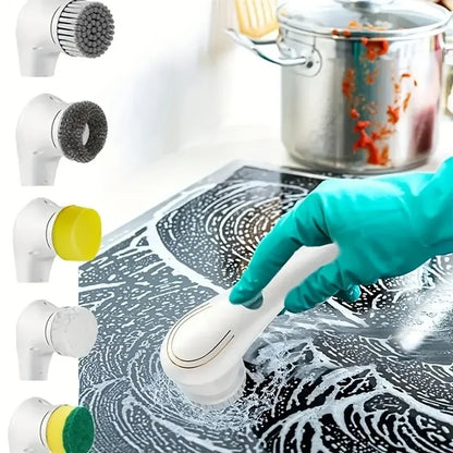 5-in-1 Power Cleaning Brush – Bathroom & Kitchen Tools
