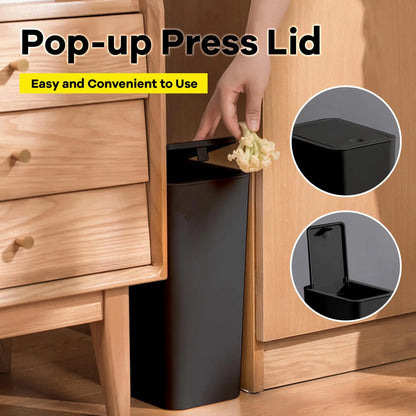 10L Toilet & Bedroom Trash Can – Plastic Lid