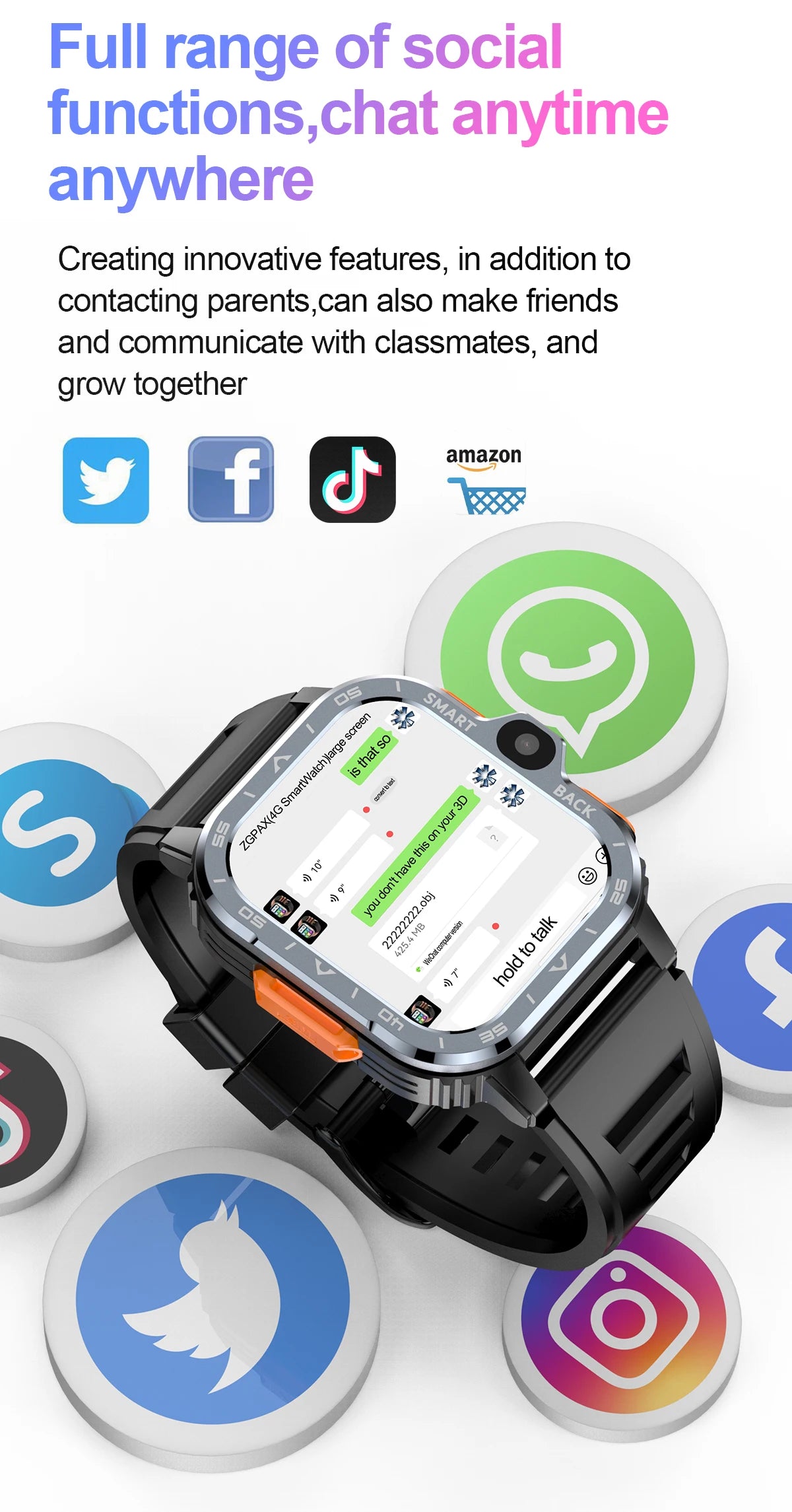 Smart Watch Men GPS 16G/64G HD Dual Camera
