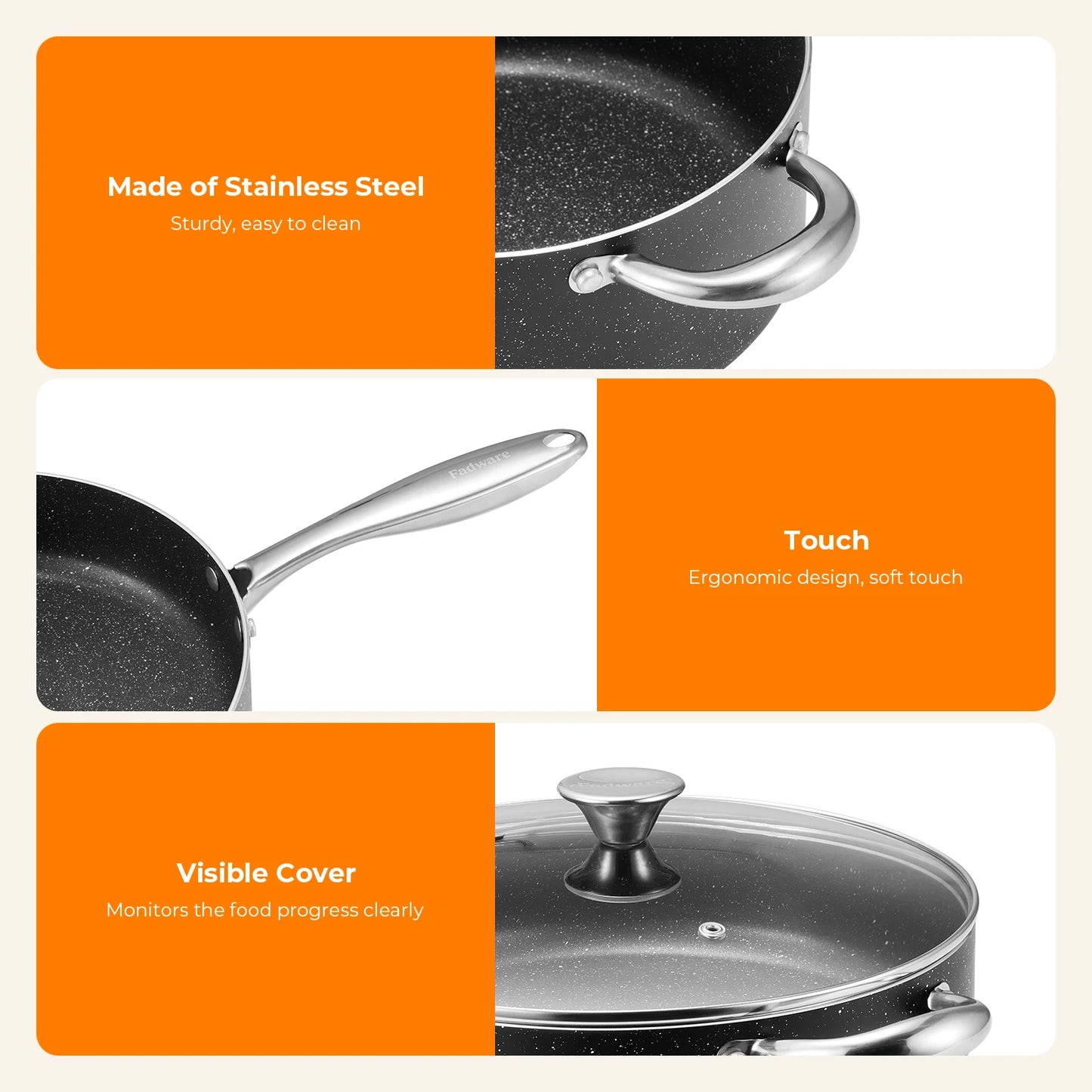 Nonstick Pots and Pans Set 10pcs