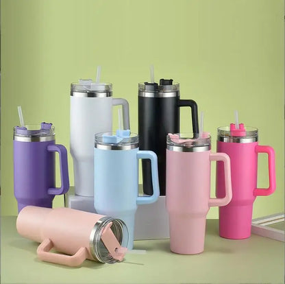 40oz Insulated Steel Travel Mug with Straw