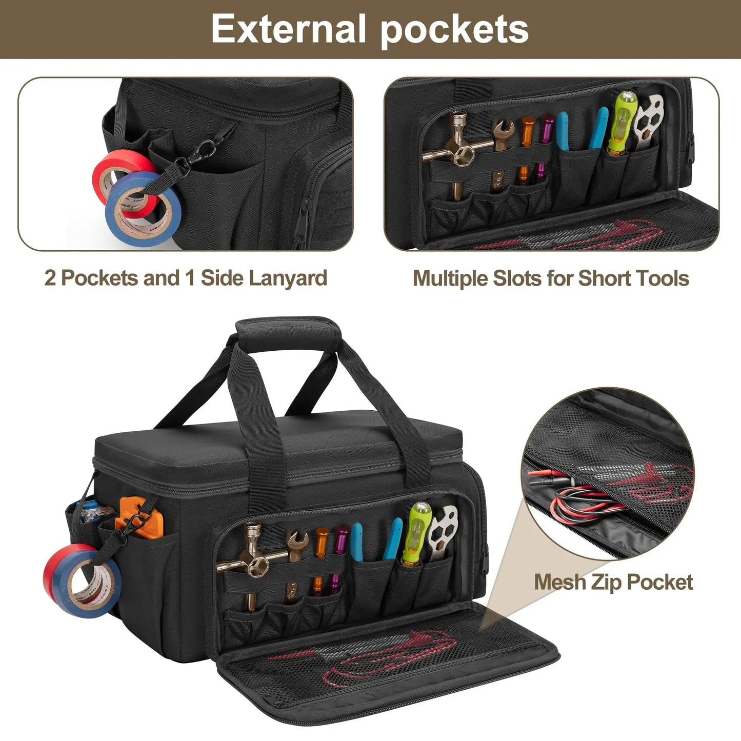 14" Portable Tool Bag – Heavy Duty & Non-Slip Base