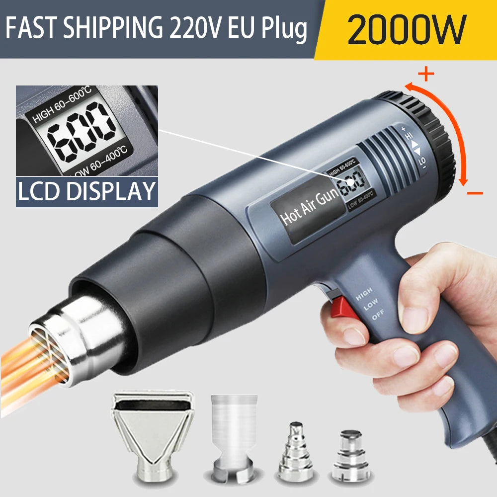 2000W Digital Heat Gun – Industrial Hot Air Blower
