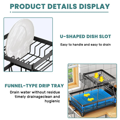 2-Tier Kitchen Dish Drying Rack – Removable & Spacious