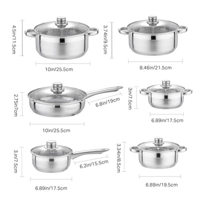 Velaze Kitchen Cookware Set 12 PCS