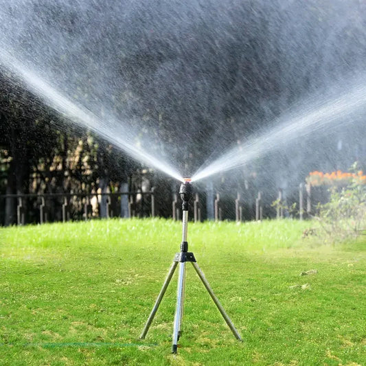 360° Rotating Garden Sprinkler – Stainless Steel Tripod