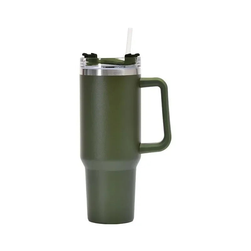 40oz Insulated Steel Travel Mug with Straw