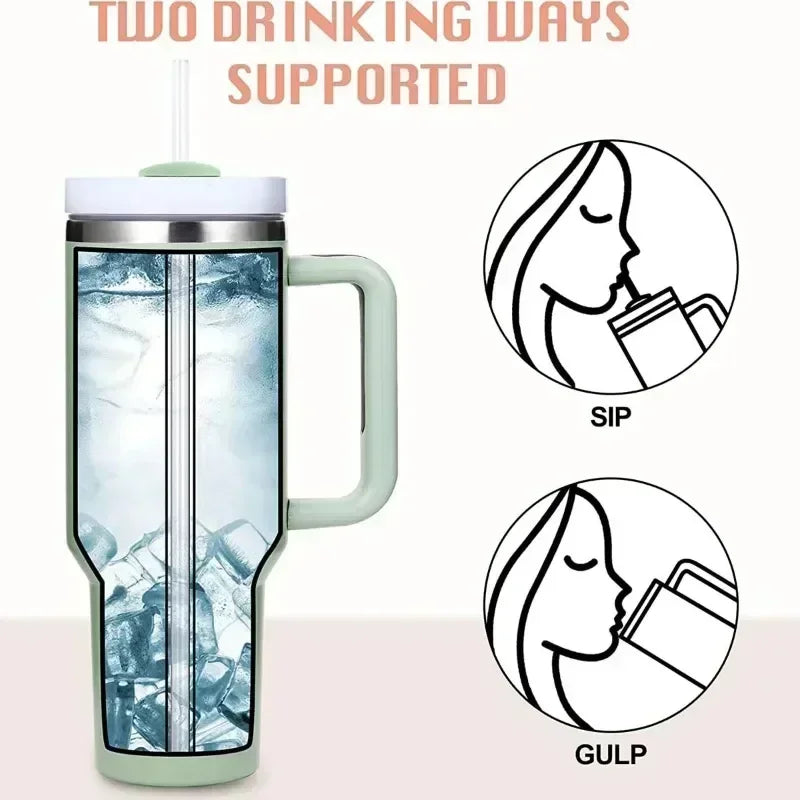 40oz Insulated Steel Travel Mug with Straw
